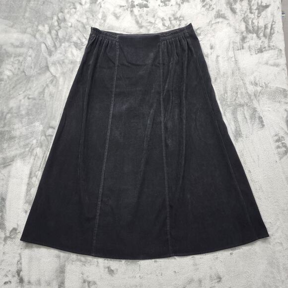 Vintage Notations Skirt Womens XL Black A-Line Midi Side Zip Modest Goth Preppy - Picture 3 of 10